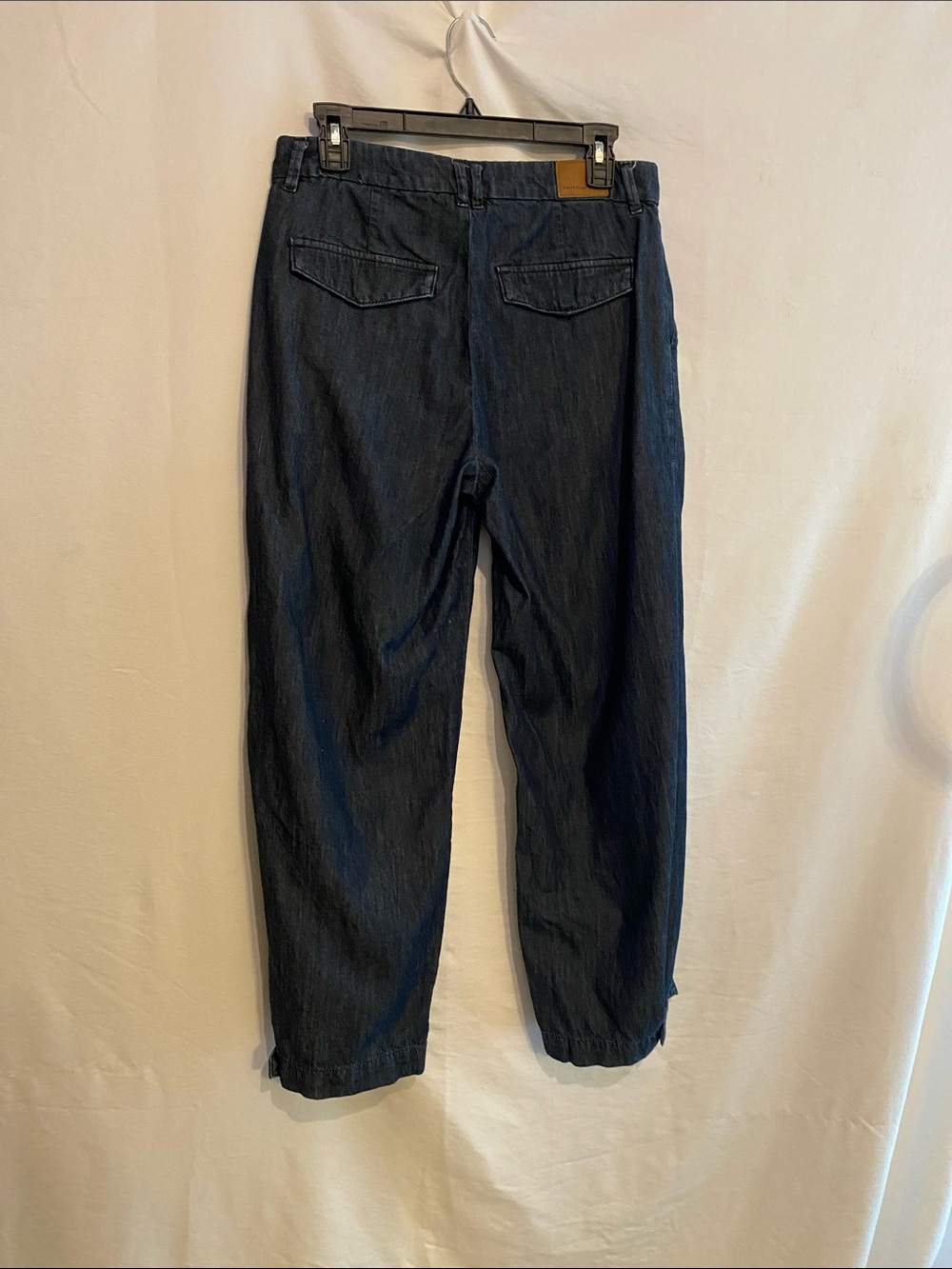 American Eagle size 4 petite convertible trouser jeans dark denim wide leg baggy - Picture 4 of 13